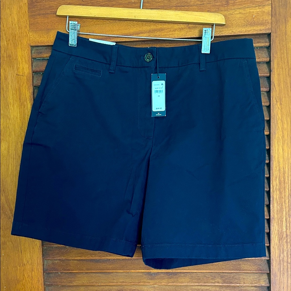 NWT TOMMY HILFIGER Preppy Navy Blue Women's Bermuda High Rise 7” Shorts Size 10
